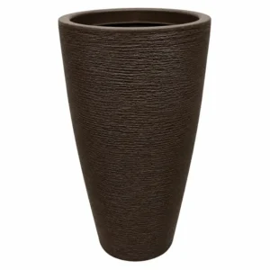 Vaso de Polietileno Cônico Grafiato 75 cm para Decoração de Jardins e Ambientes Internos ou Externos - Marrom