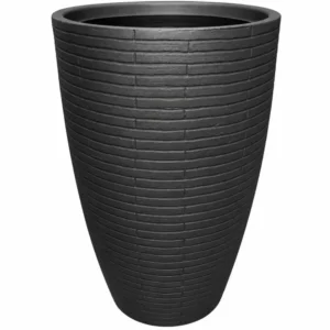 Vaso Cônico Tijolinho 83 de Polietileno 83 cm para Decoração de Jardins e Pátios - Cinza