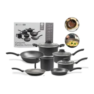 Conjunto de Panelas Aurora Antiaderente 7 Peças